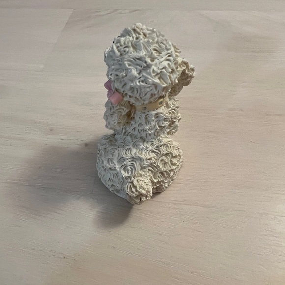 Vintage 1992 Enesco White Poodle Resin Figurine with Pink Bow - Picture 3 of 8